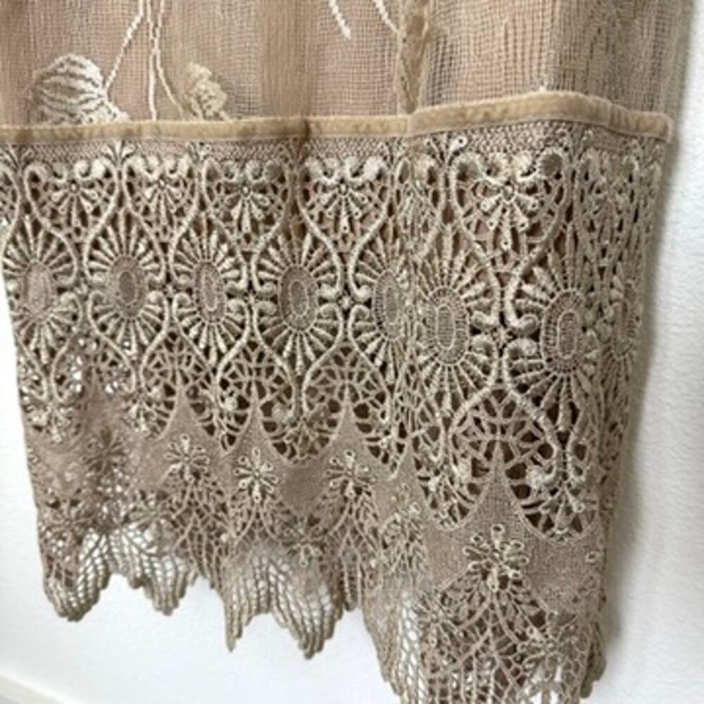 Sue Wong Nocturne Lace Mesh Slip Dress Taupe Nude Size M Long Formal Vintage - Picture 7 of 9